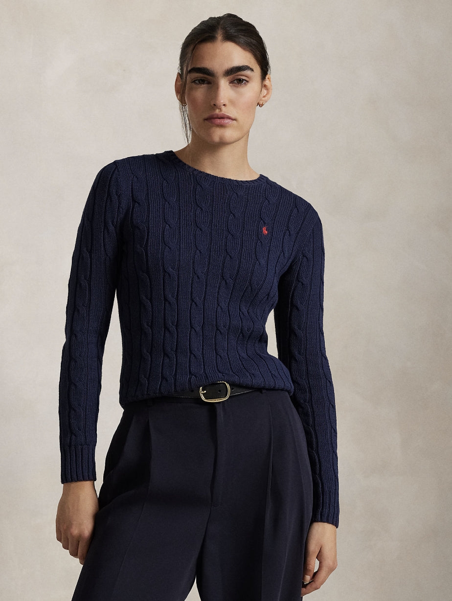 2026 New Arrival Maglia a Trecce in Cotone Blu Navy