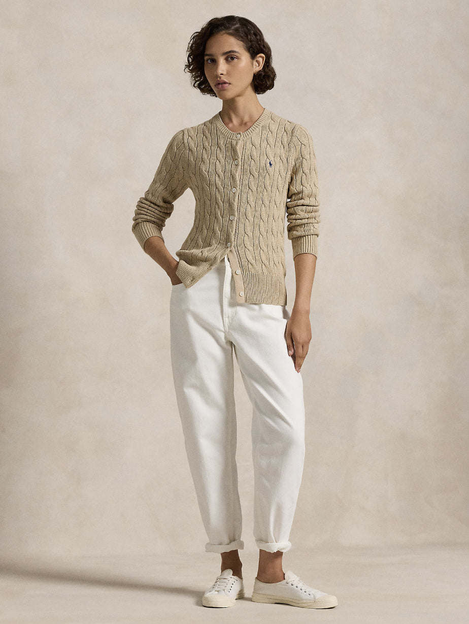2026 New Arrival Cardigan in Cotone a Trecce Beige