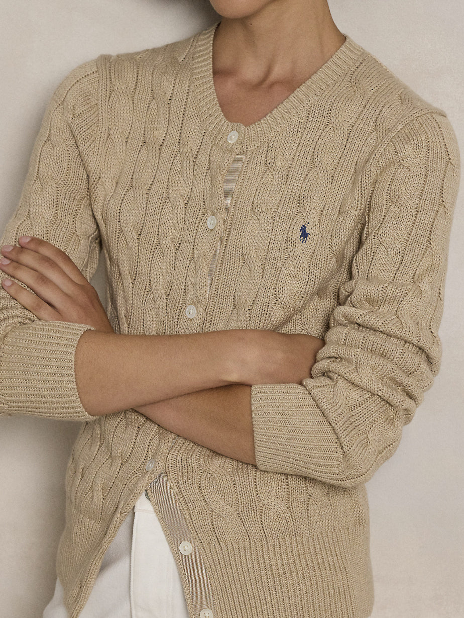 2026 New Arrival Cardigan in Cotone a Trecce Beige