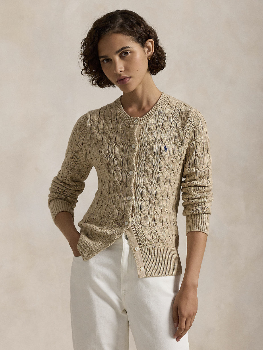 2026 New Arrival Cardigan in Cotone a Trecce Beige