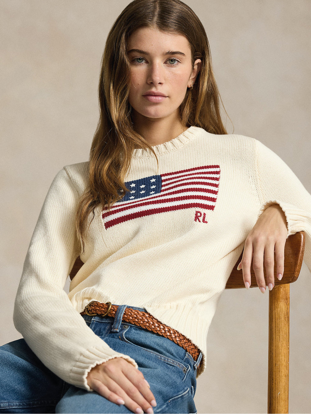 2026 New Arrival Maglia con Bandiera Crema