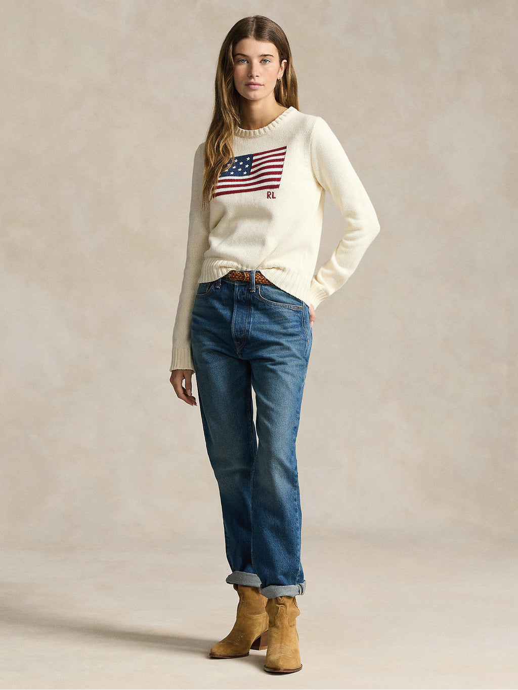 2026 New Arrival Maglia con Bandiera Crema