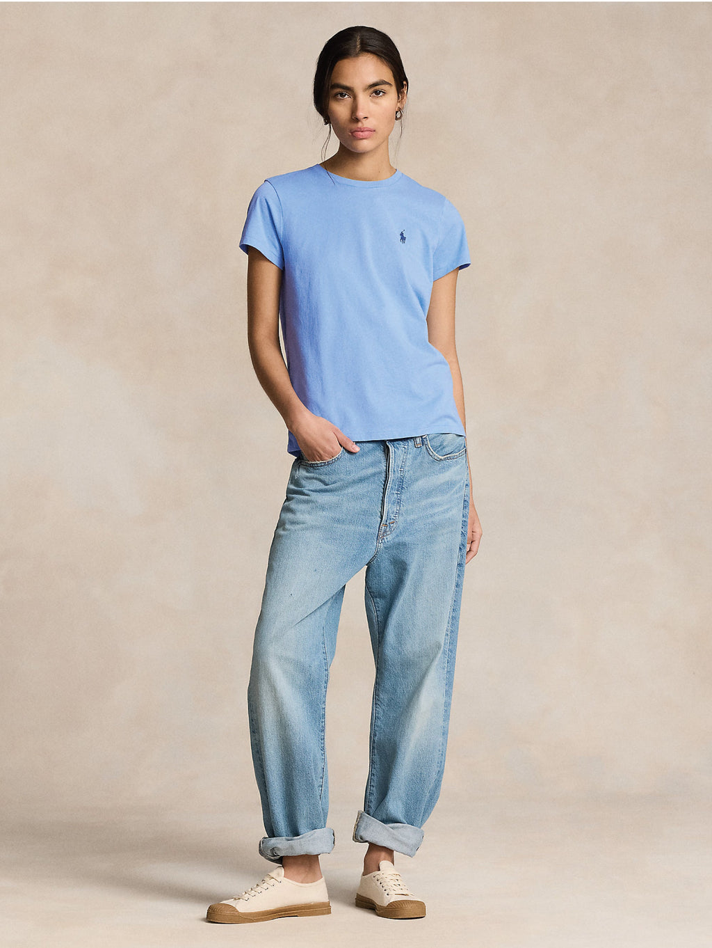 2026 New Arrival T-shirt Girocollo Basica Blu
