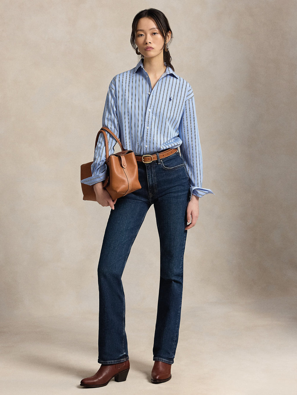 2026 New Arrival Camicia Relaxed Fit a Righe Blu/Bianco