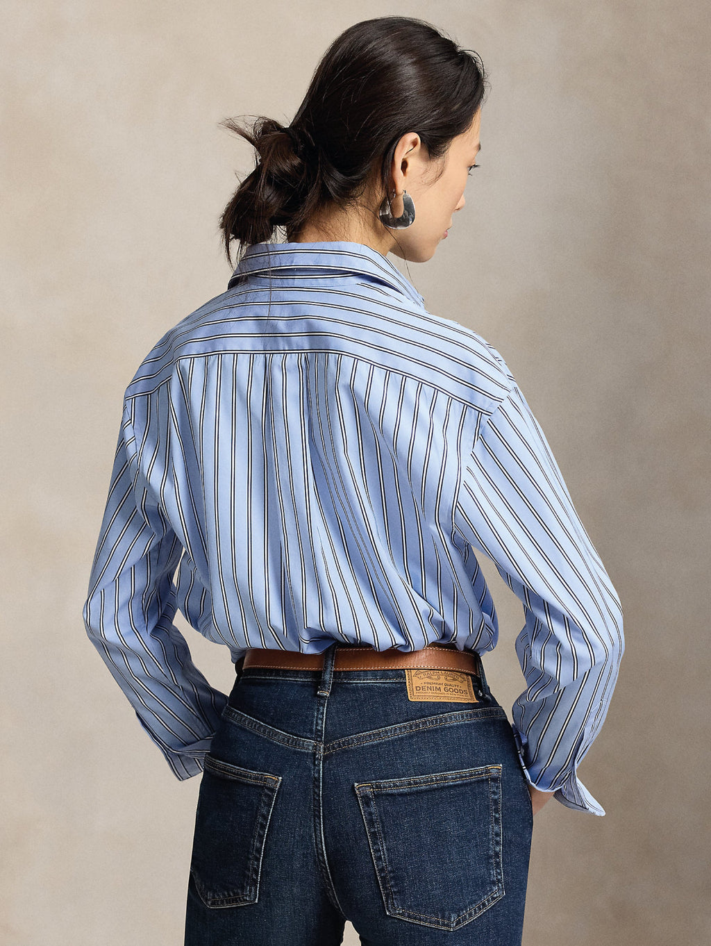 2026 New Arrival Camicia Relaxed Fit a Righe Blu/Bianco