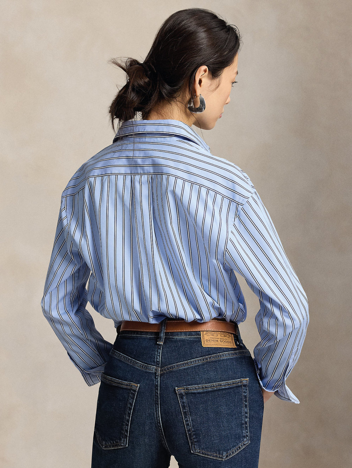 2026 New Arrival Camicia Relaxed Fit a Righe Blu/Bianco
