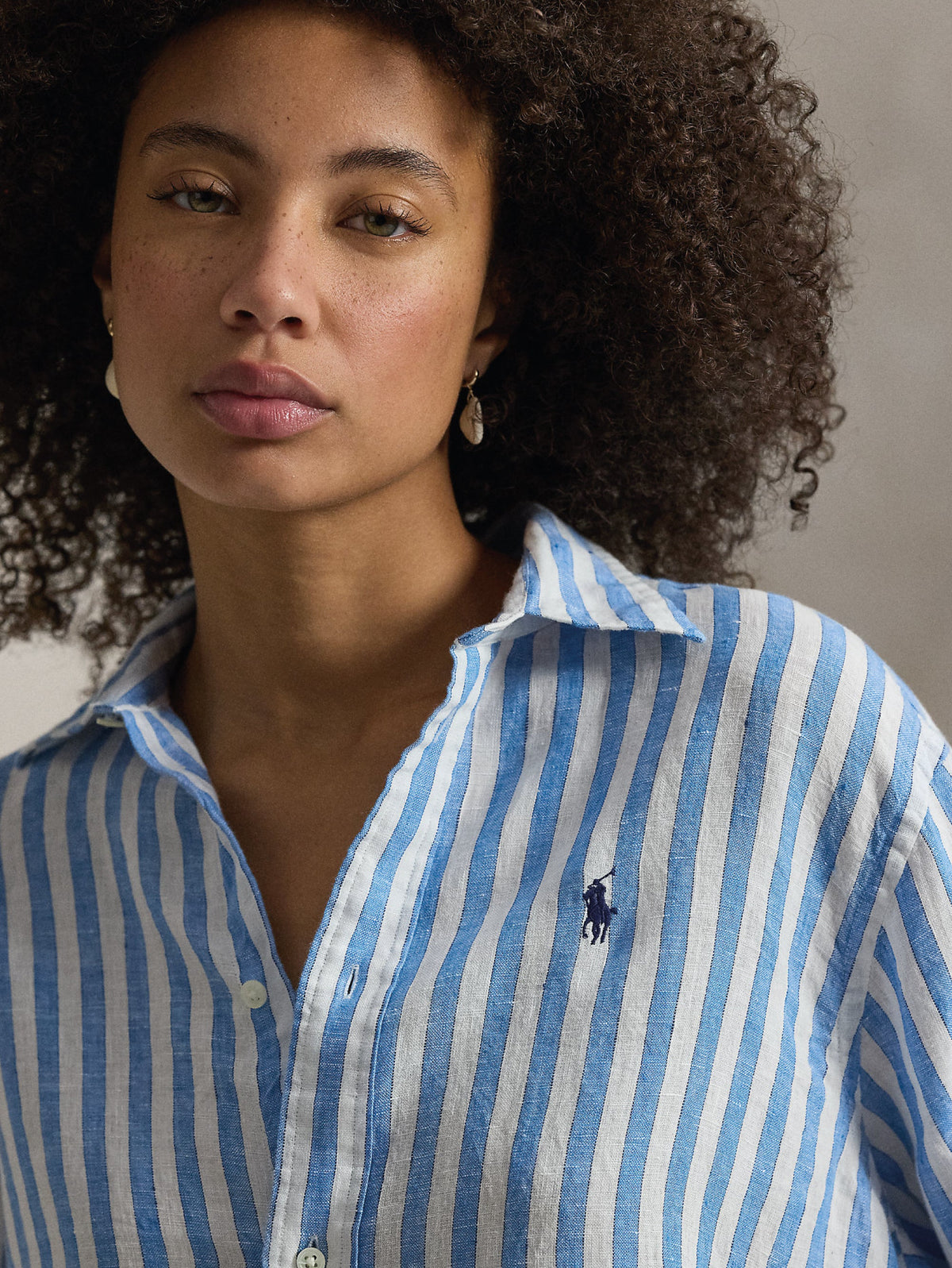 2026 New Arrival Camicia a Righe in Lino Blu/Bianco
