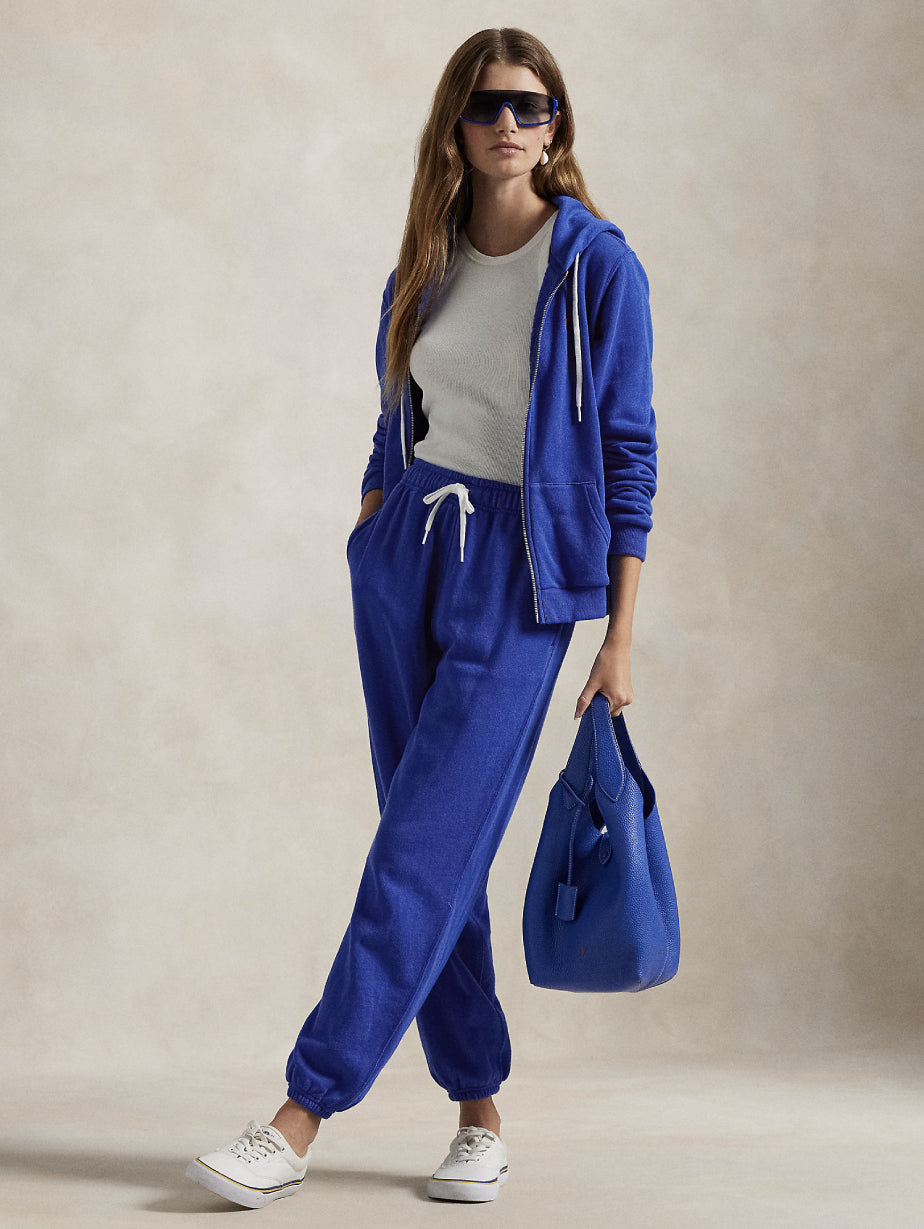 2026 New Arrival Felpa con Cappuccio in Cotone Loopback Blu Saturno