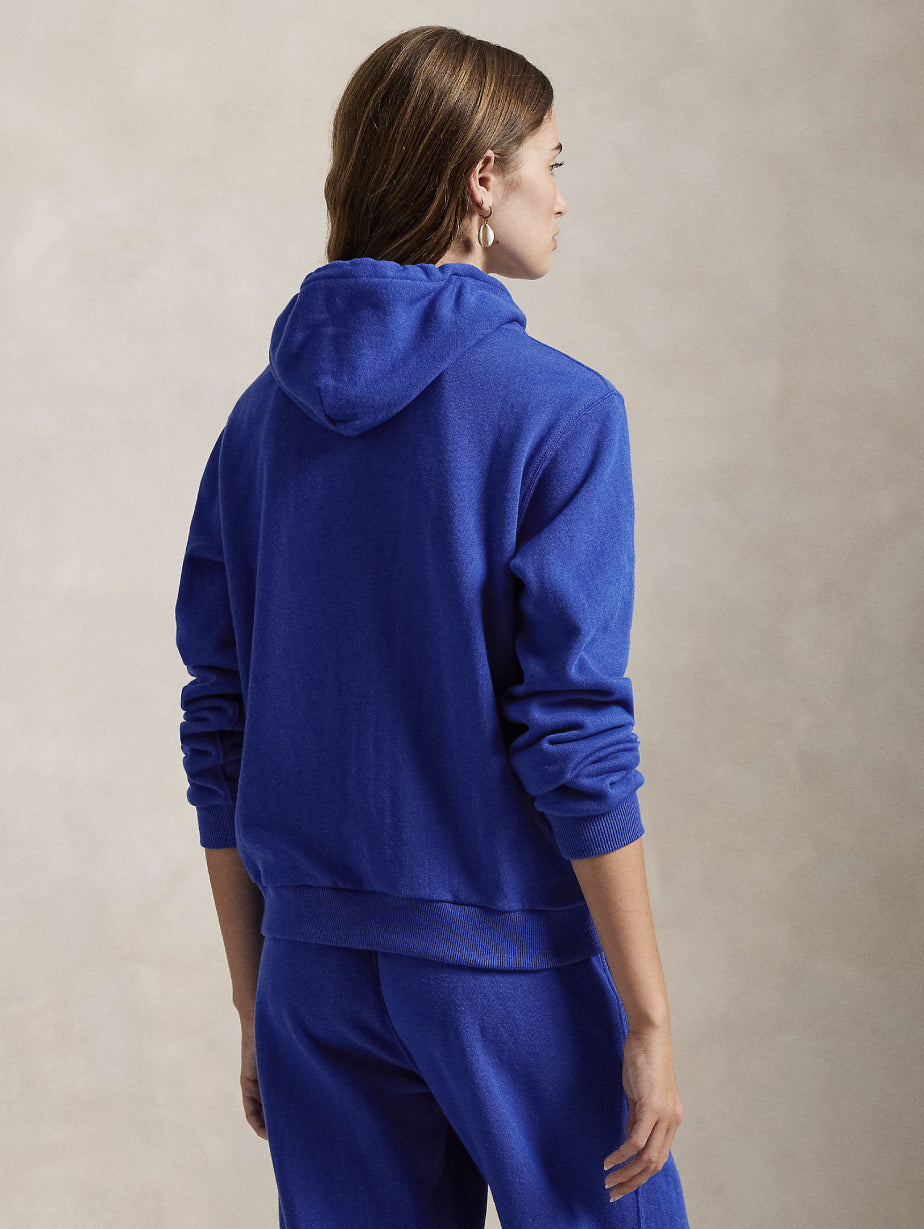 2026 New Arrival Felpa con Cappuccio in Cotone Loopback Blu Saturno
