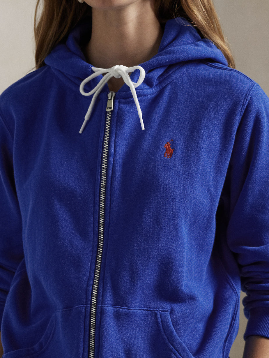 2026 New Arrival Felpa con Cappuccio in Cotone Loopback Blu Saturno
