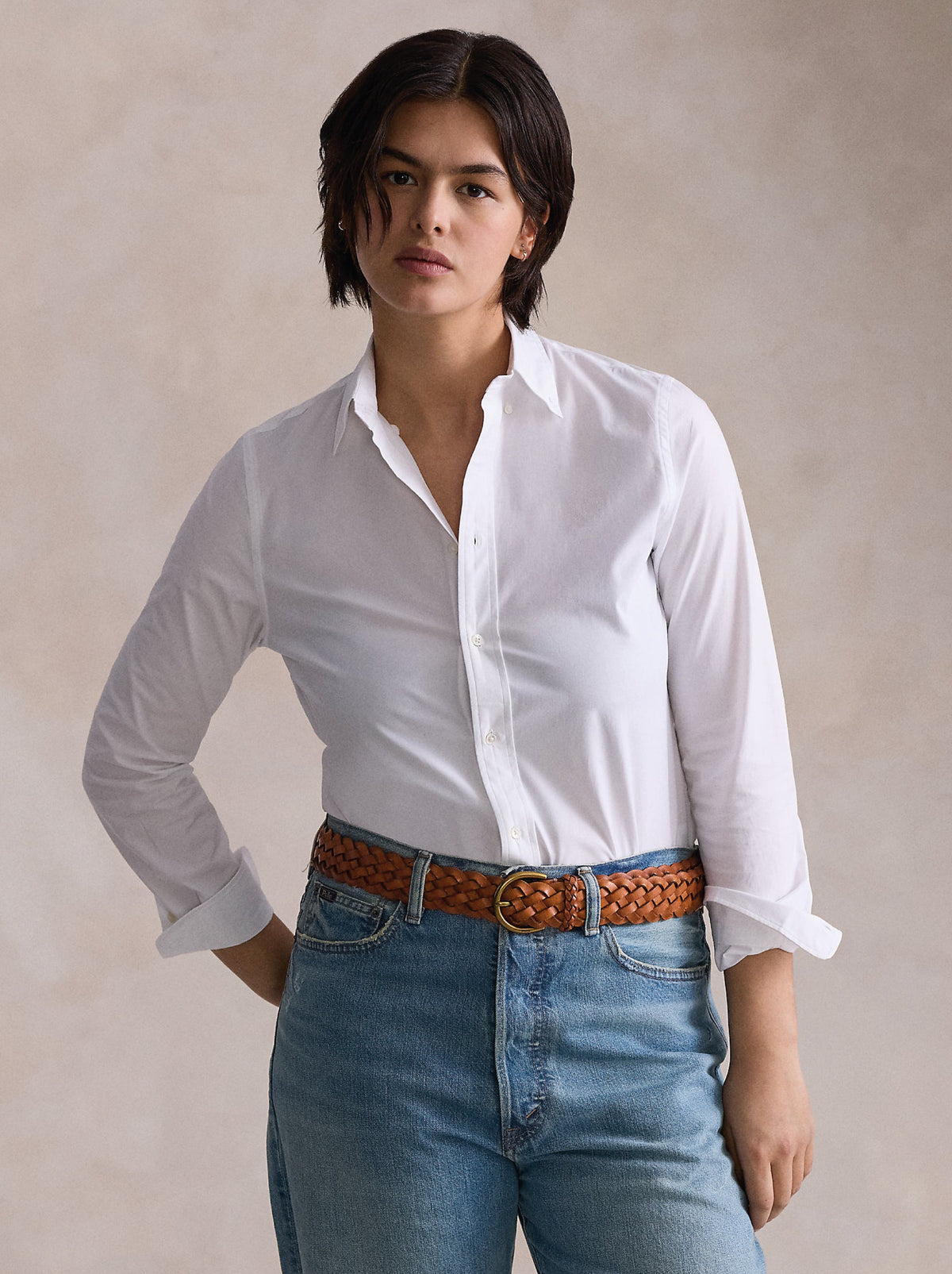 2026 New Arrival Camicia Slim Fit in Popeline di Cotone Bianco