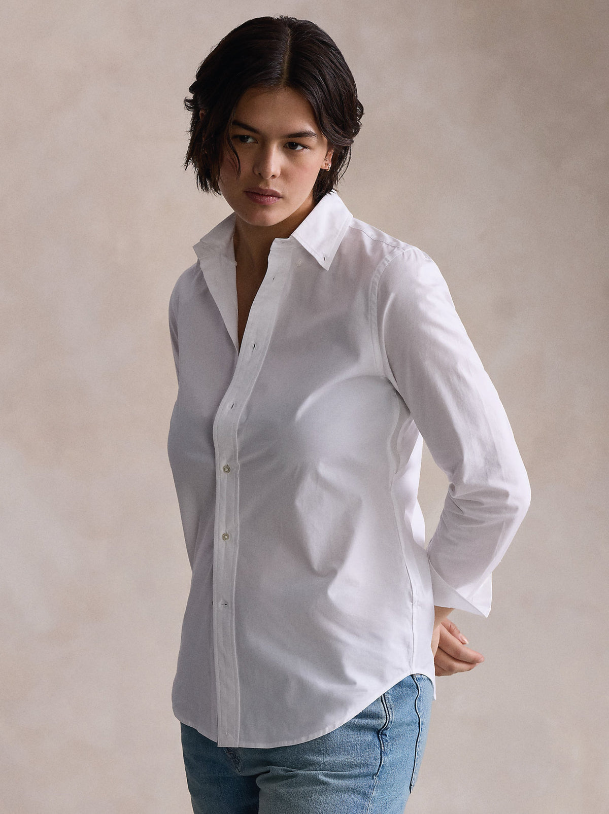2026 New Arrival Camicia Slim Fit in Popeline di Cotone Bianco