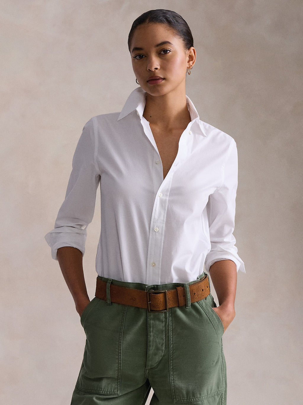 2026 New Arrival Camicia Slim Fit in Popeline di Cotone Bianco