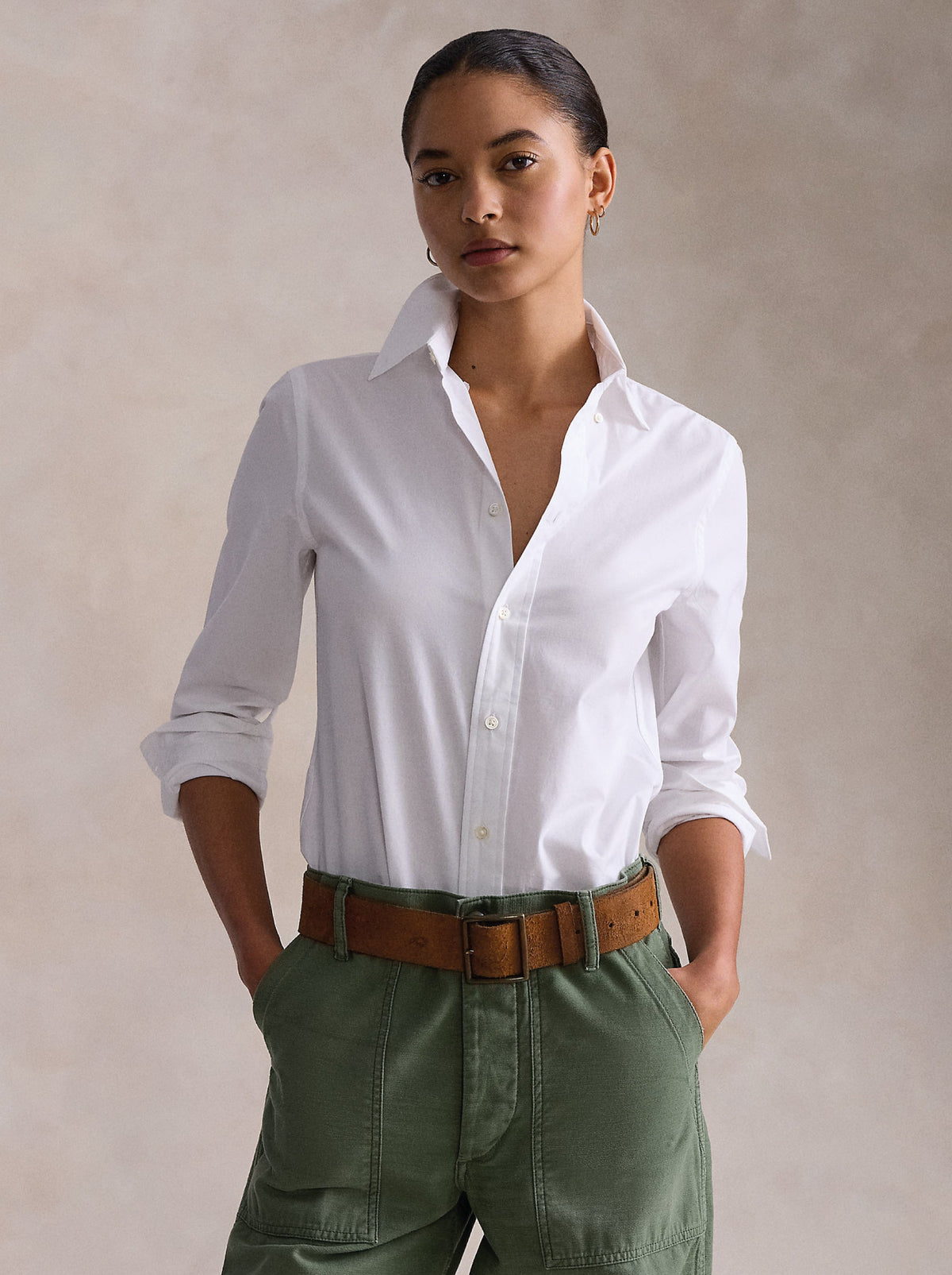 2026 New Arrival Camicia Slim Fit in Popeline di Cotone Bianco