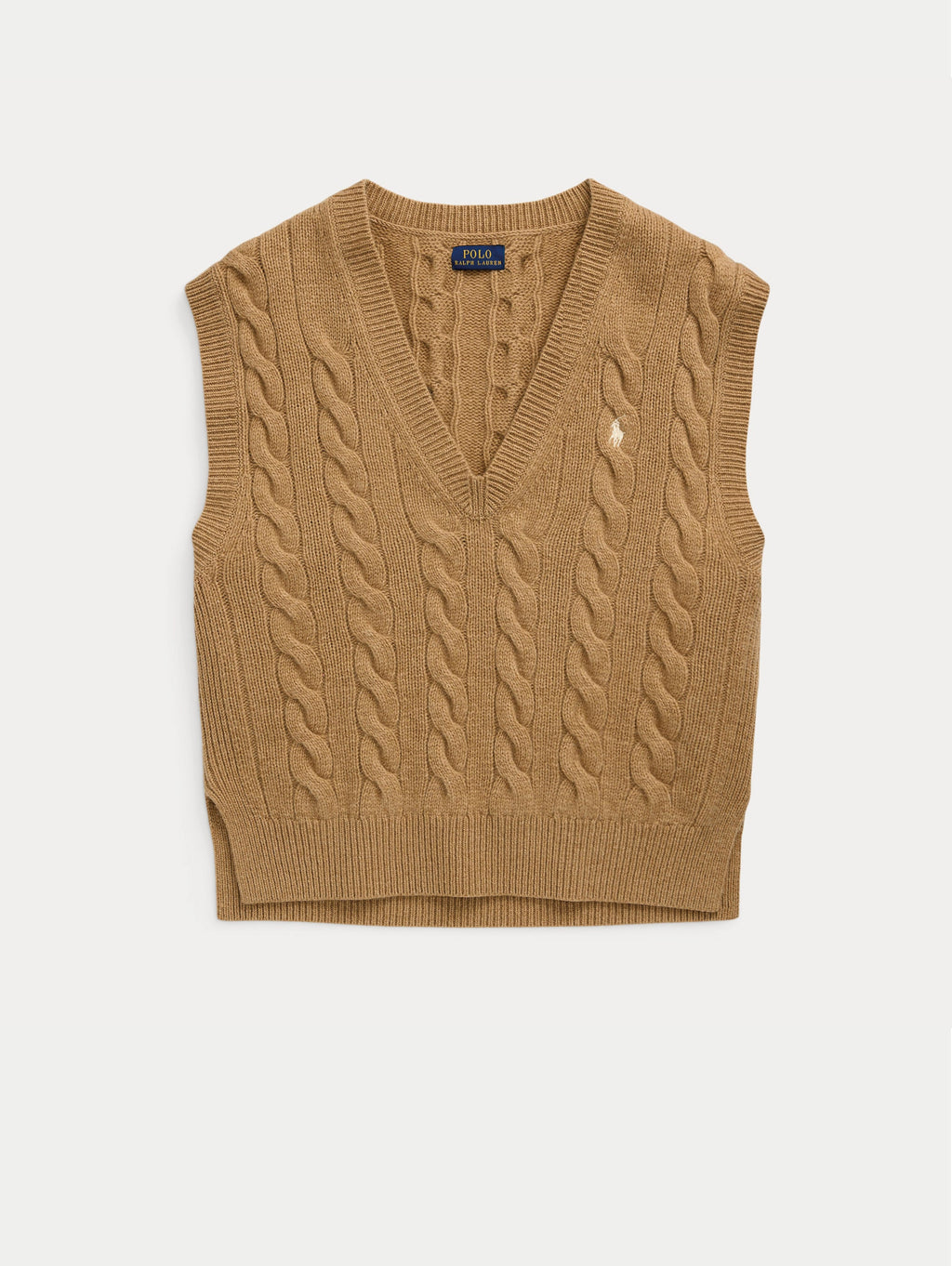 2026 New Arrival Gilet con Scollo a V a Trecce Cammello