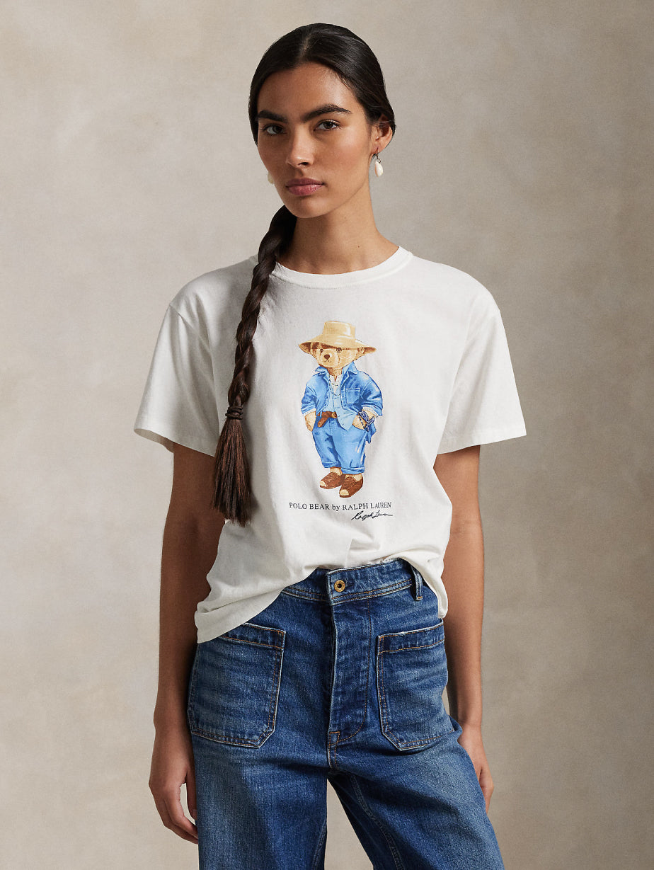 2026 New Arrival T-shirt Girocollo Polo Bear Bianco
