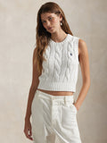 2026 New Arrival Gilet in Maglia a Trecce Bianco