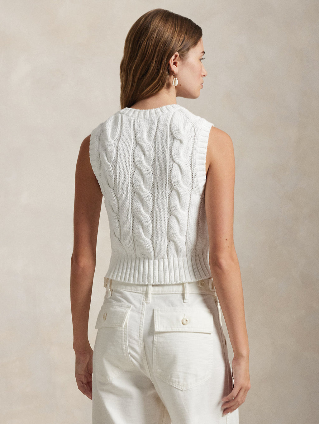 2026 New Arrival Gilet in Maglia a Trecce Bianco