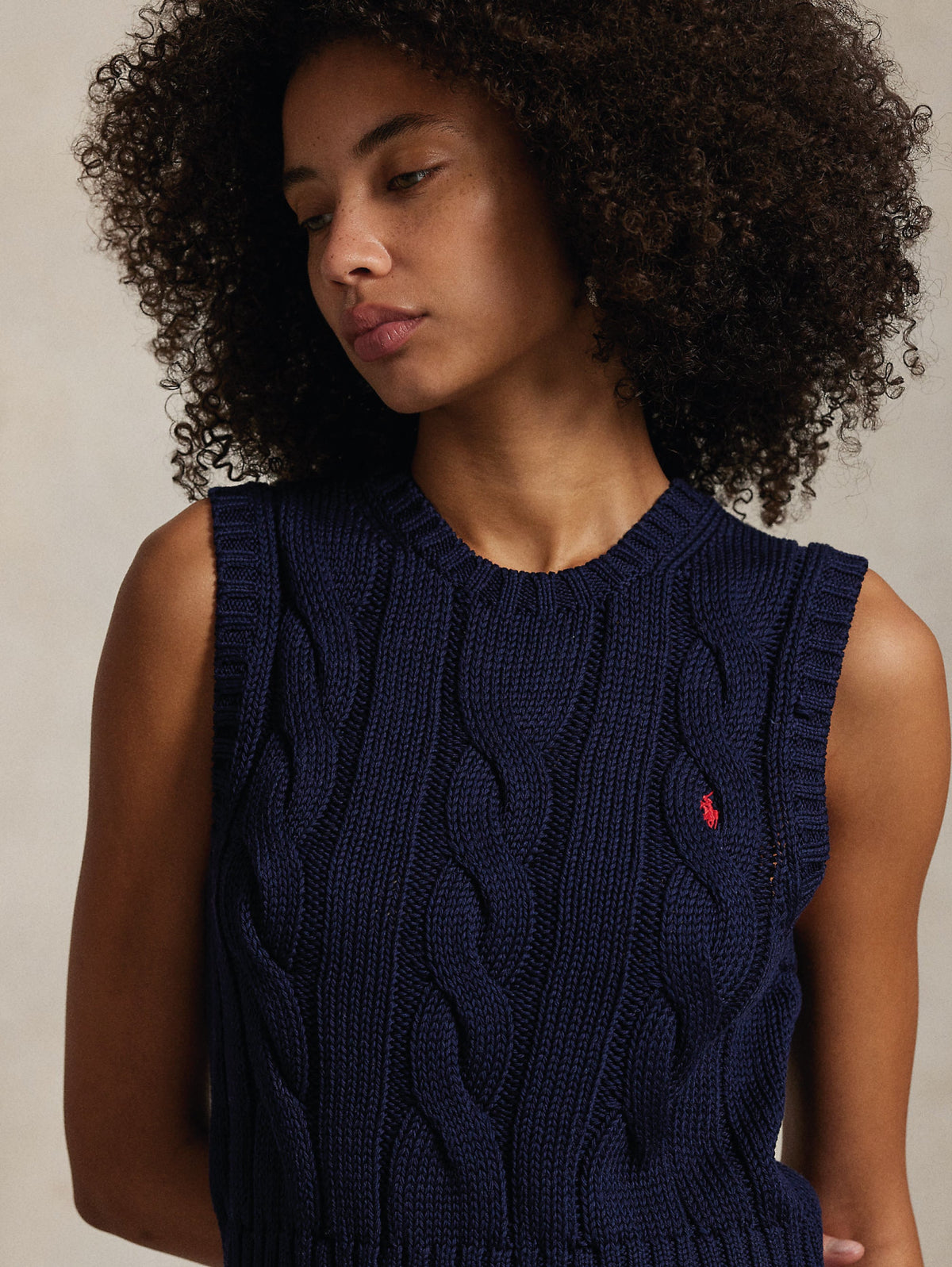 2026 New Arrival Gilet in Maglia a Trecce Blu