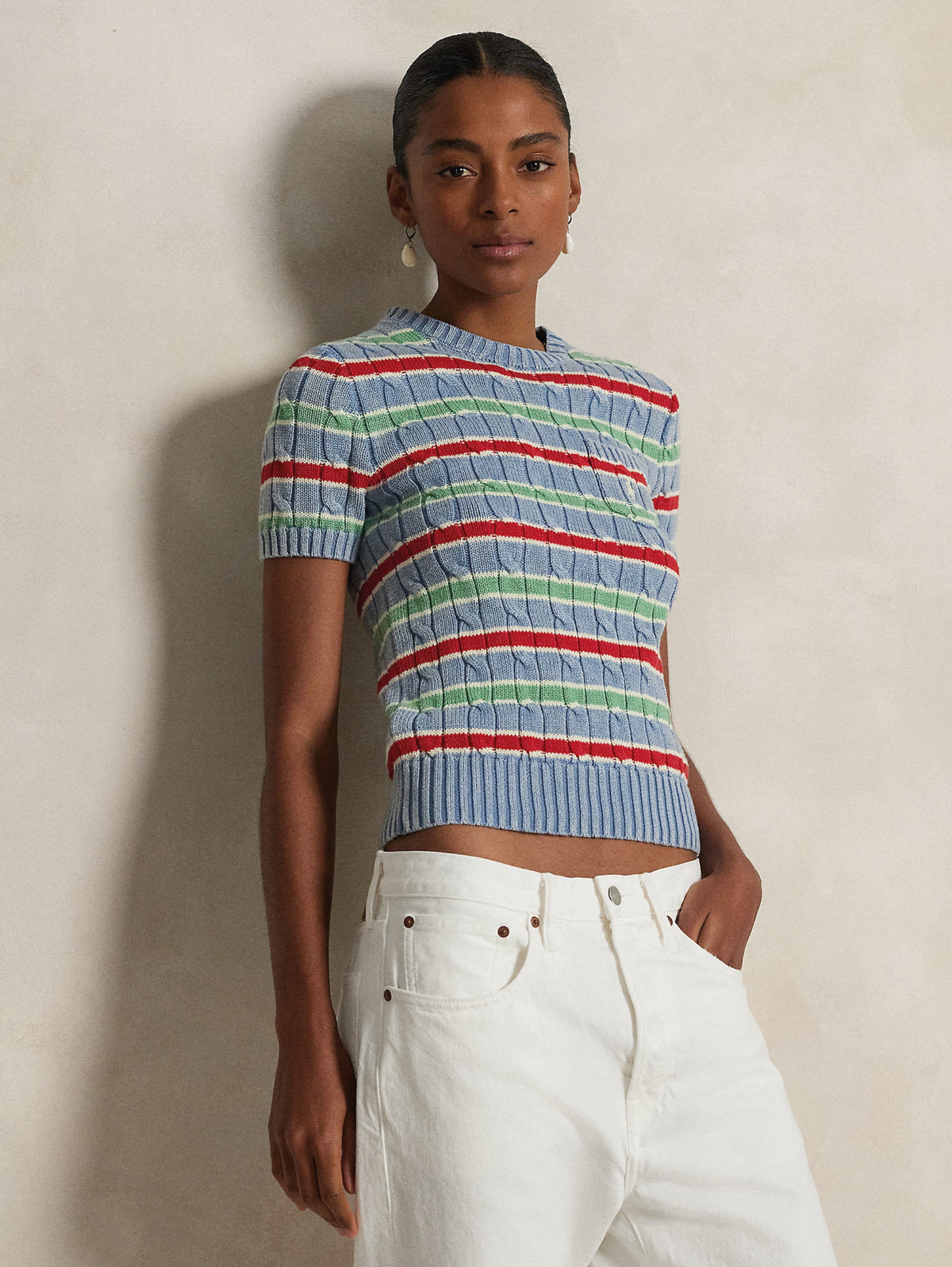 2026 New Arrival Maglia a Trecce a Righe Multicolor