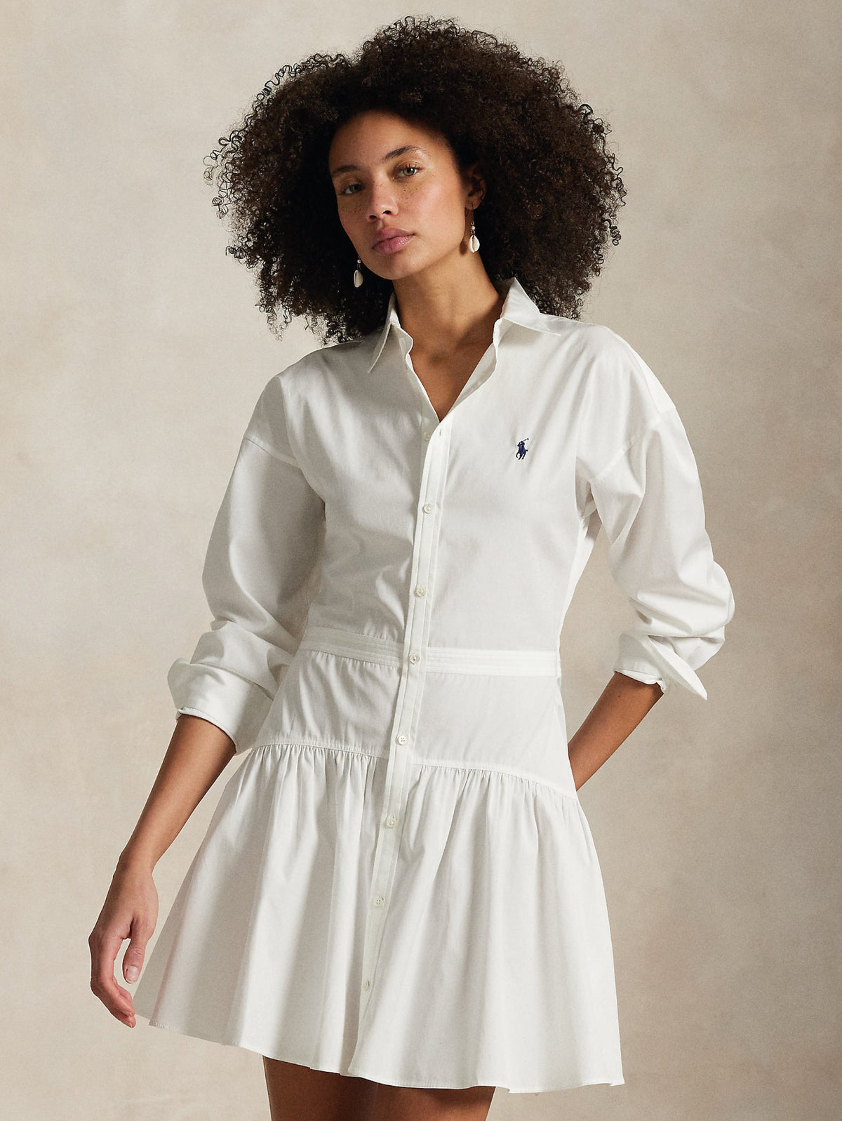 2026 New Arrival Abito in Popeline di Cotone Bianco