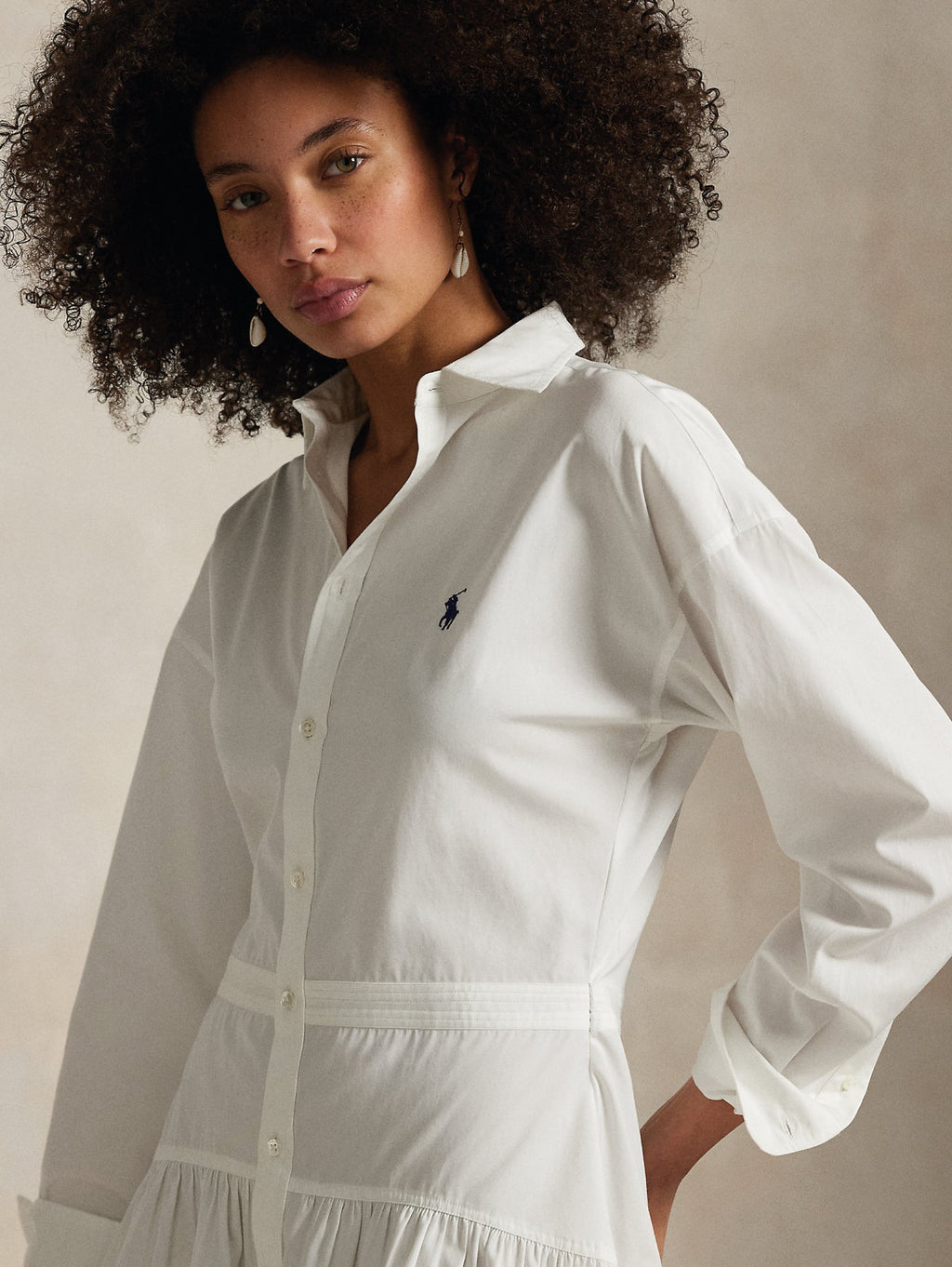 2026 New Arrival Abito in Popeline di Cotone Bianco