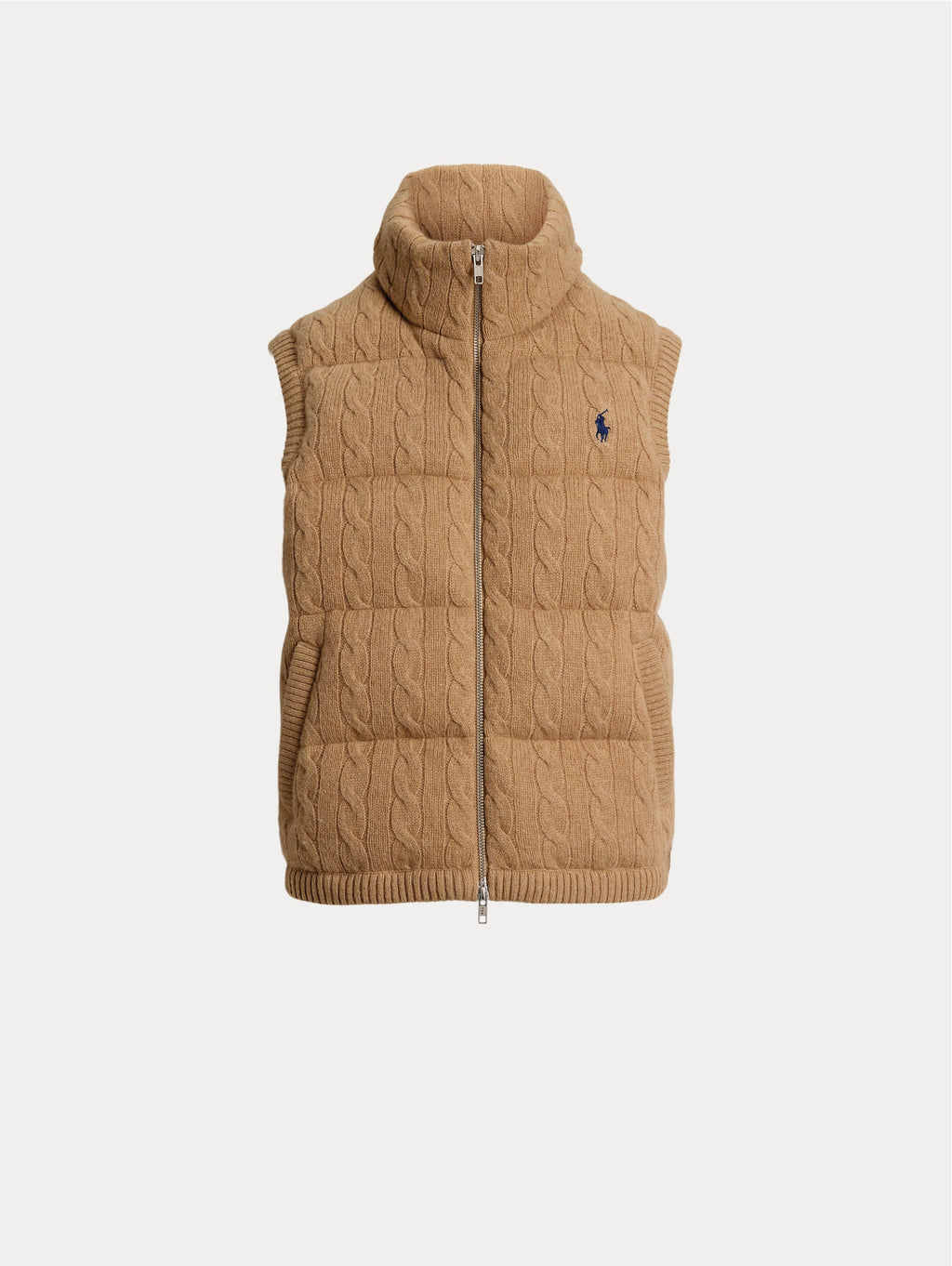 2026 New Arrival Gilet Imbottito in Maglia a Trecce Cammello