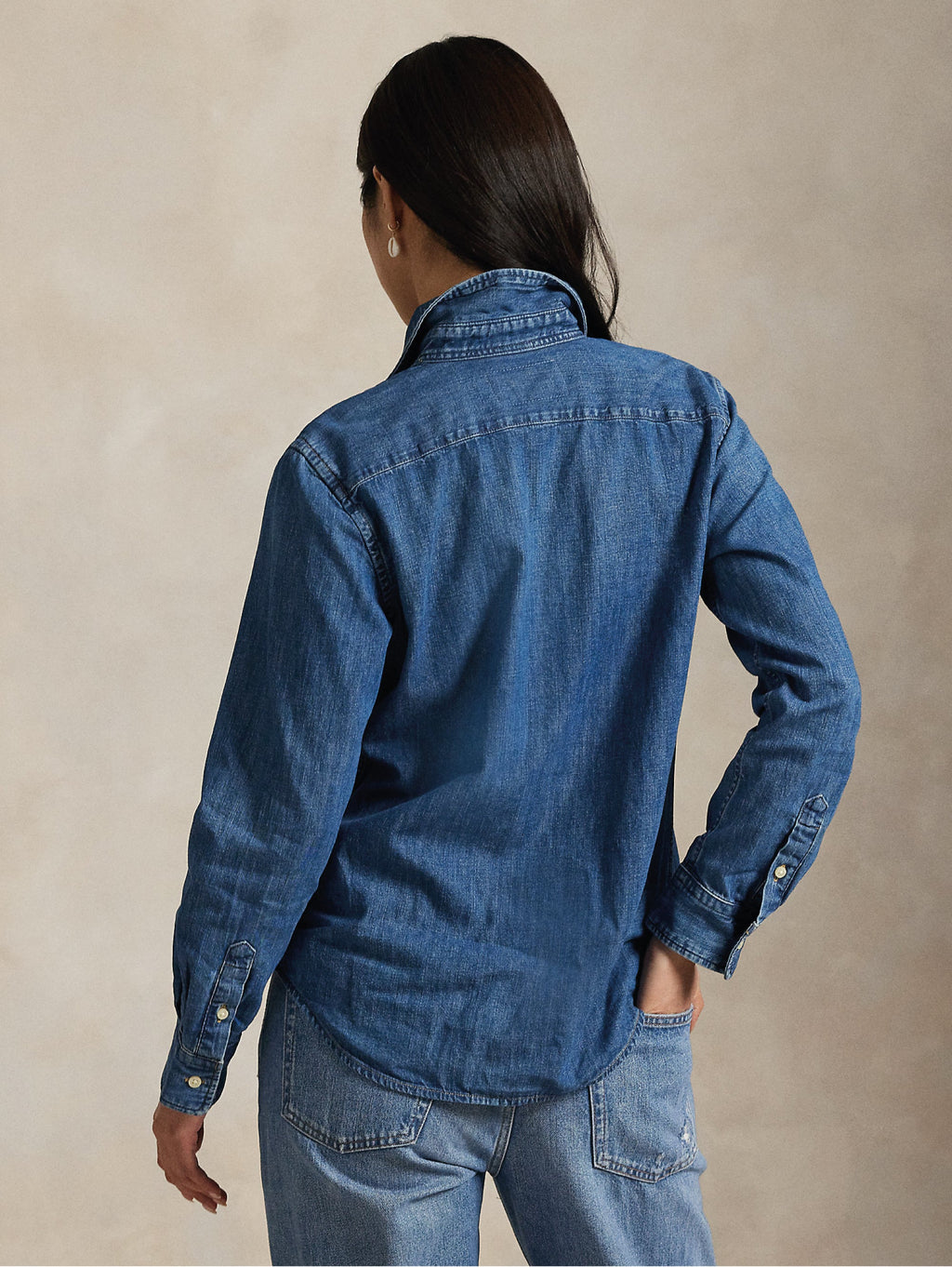 2026 New Arrival Camicia in Denim Slim Fit Blu