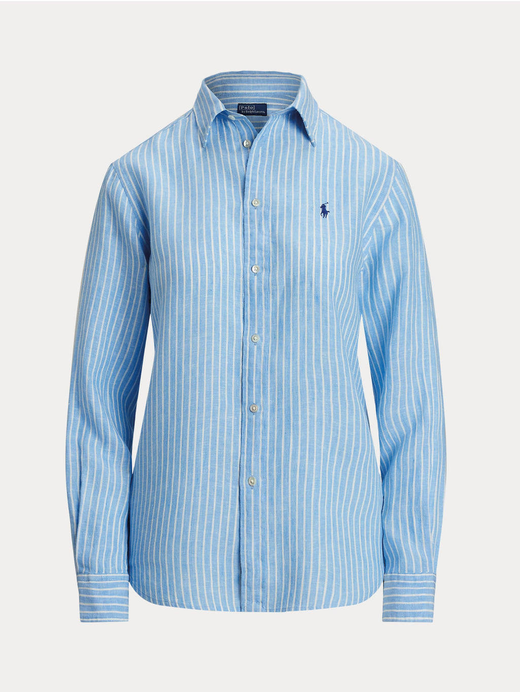 2026 New Arrival Camicia Classic Fit in Lino a Righe Azzurro/Bianco