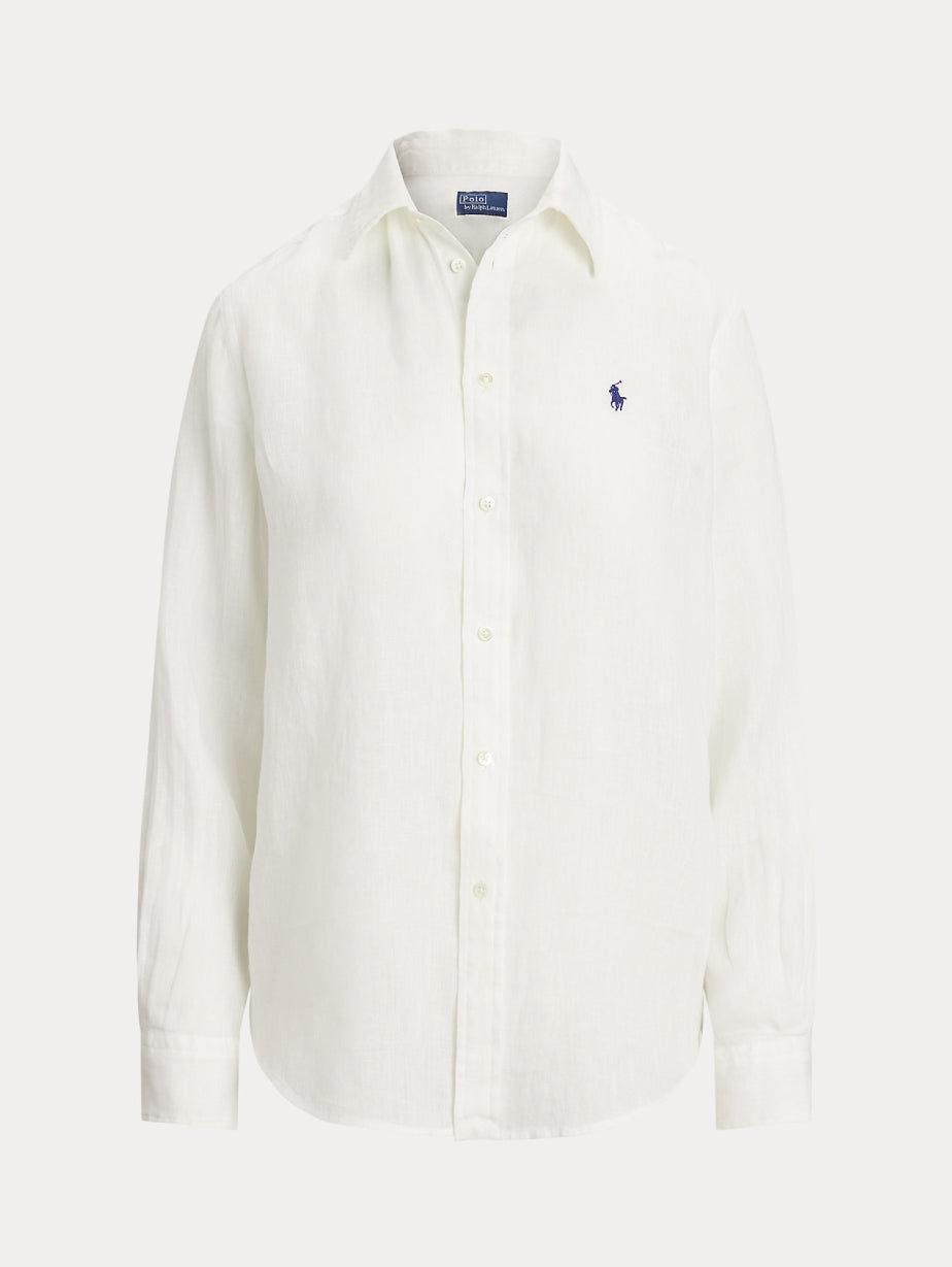 2026 New Arrival Camicia Classic Fit in Lino Bianco