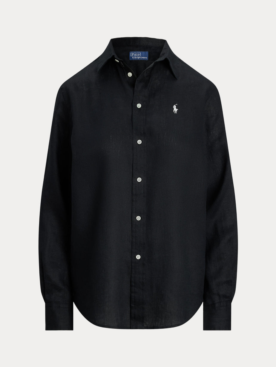 2026 New Arrival Camicia Classic Fit in Lino Nero