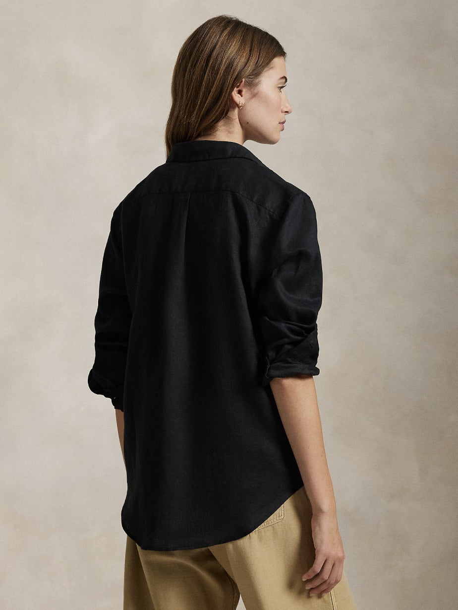 2026 New Arrival Camicia Classic Fit in Lino Nero