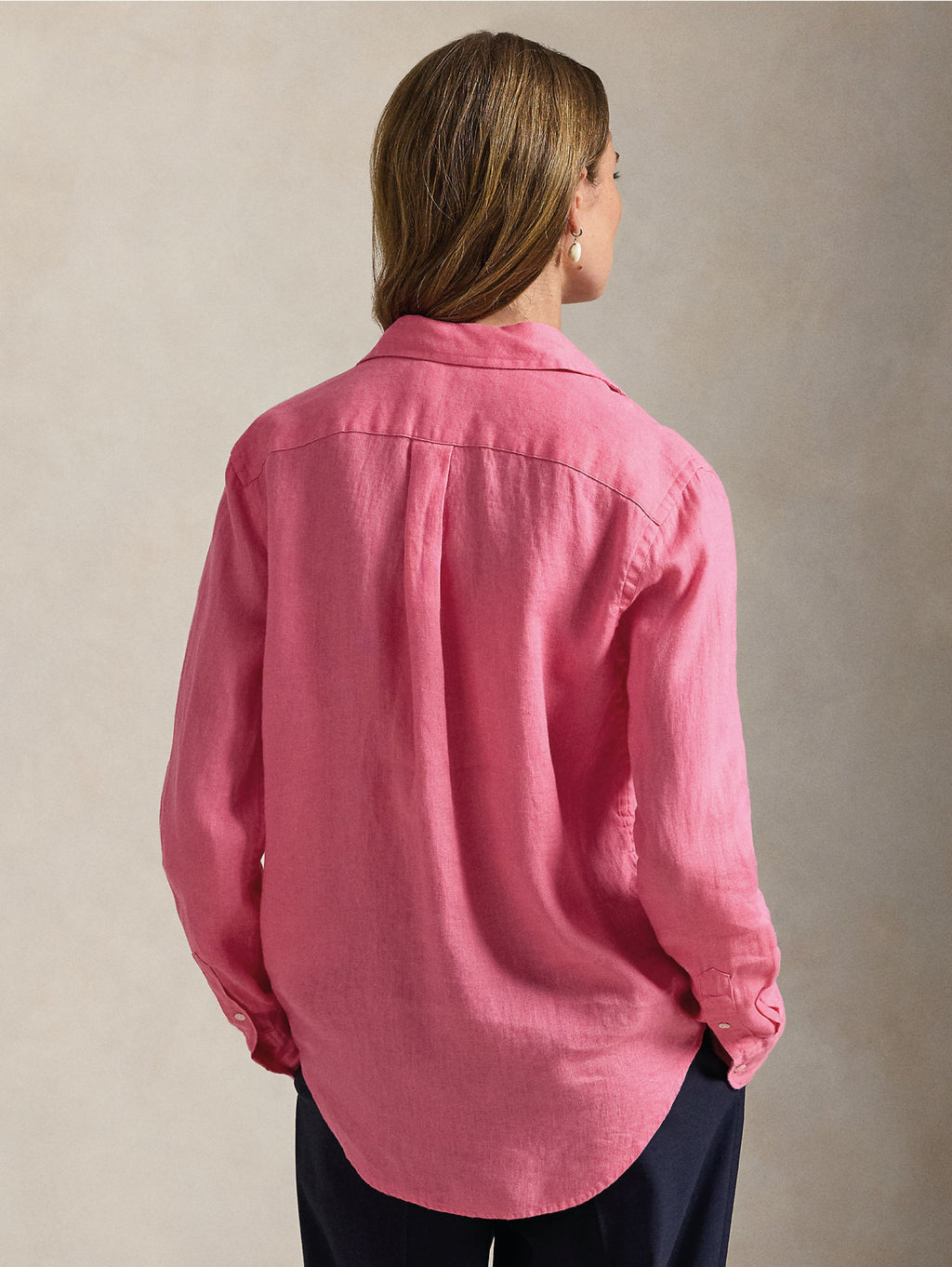 2026 New Arrival Camicia Classic Fit in Lino Rosa