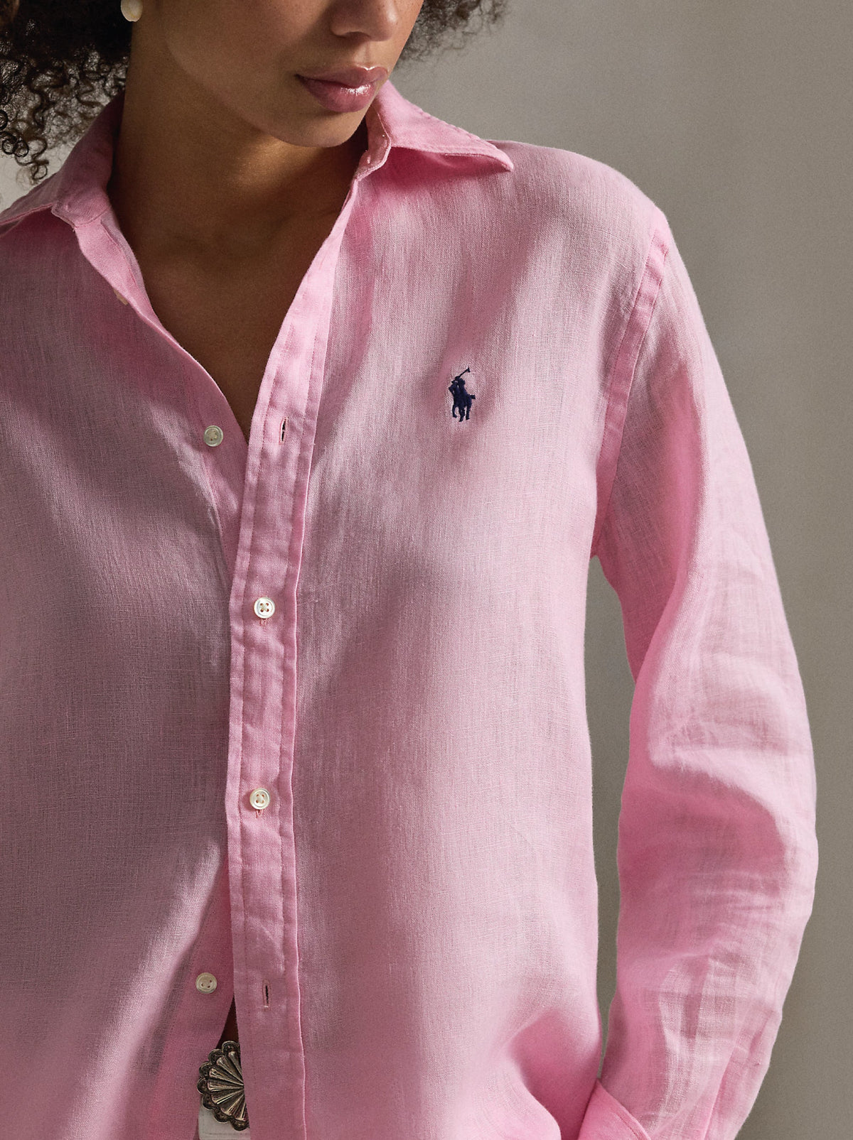 2026 New Arrival Camicia Classic Fit in Lino Rosa
