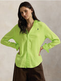2026 New Arrival Camicia Classic Fit in Lino Verde