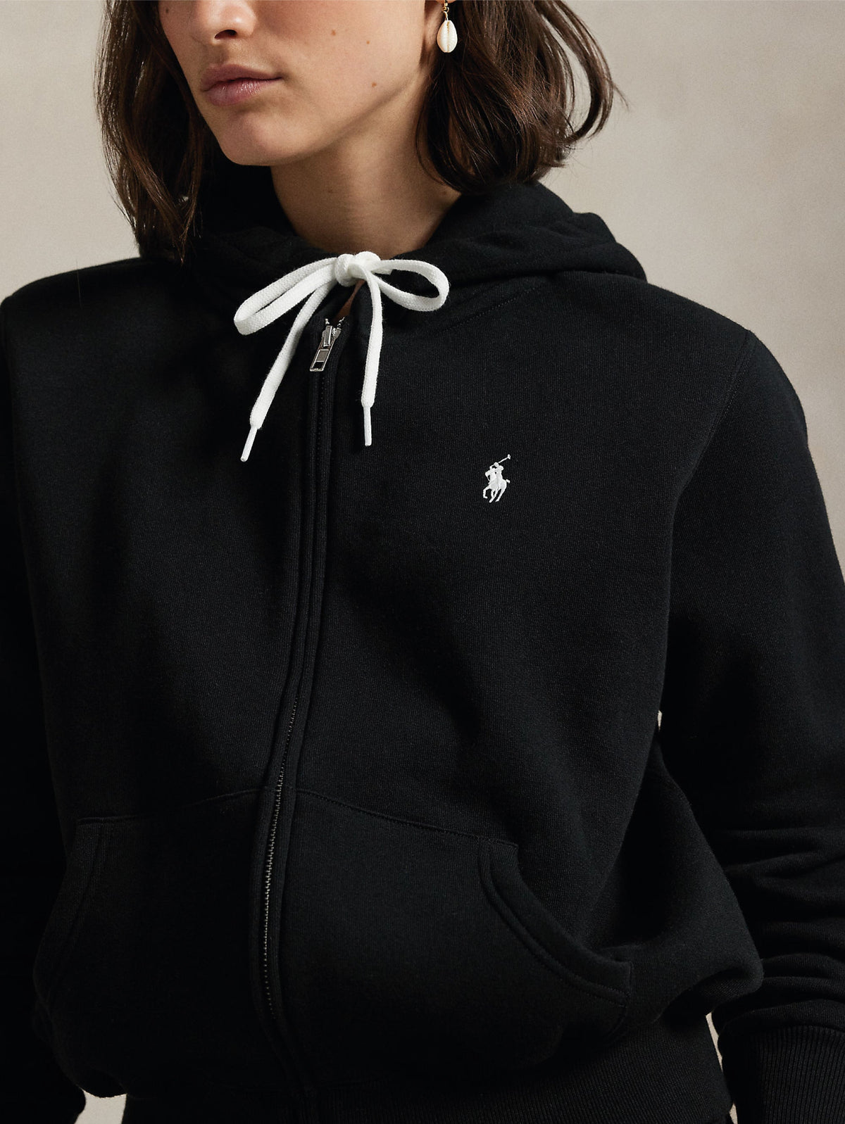 2026 New Arrival Felpa Full Zip con Cappuccio Nero