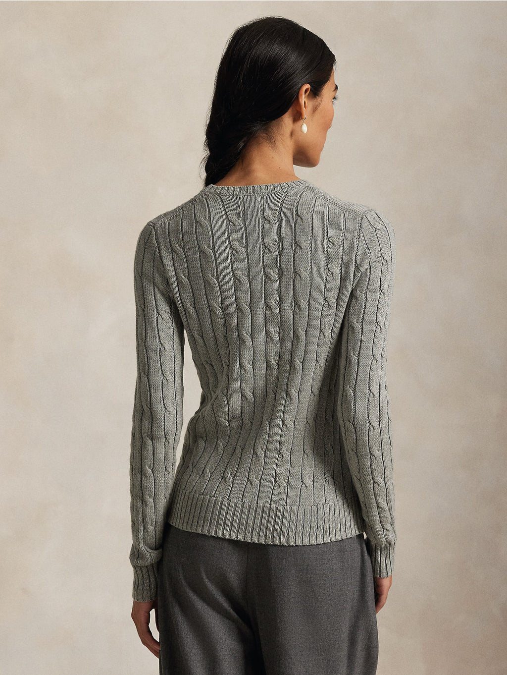 2026 New Arrival Maglia a Trecce in Cotone Grigio