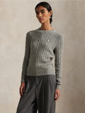 2026 New Arrival Maglia a Trecce in Cotone Grigio