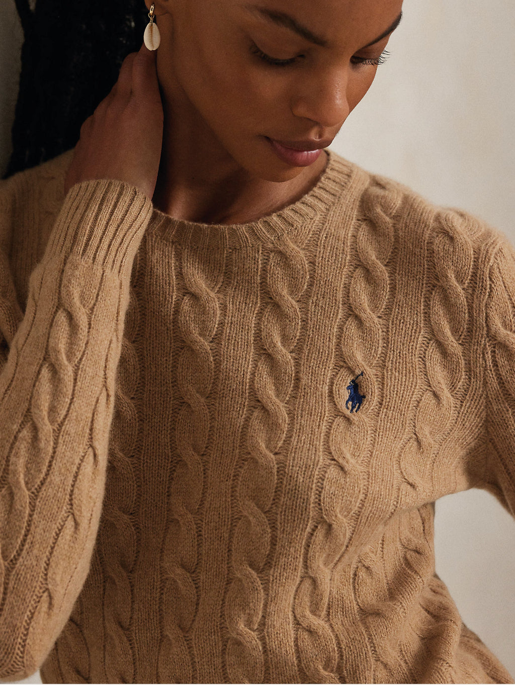 2026 New Arrival Maglia a Trecce in Misto Cashmere Cammello
