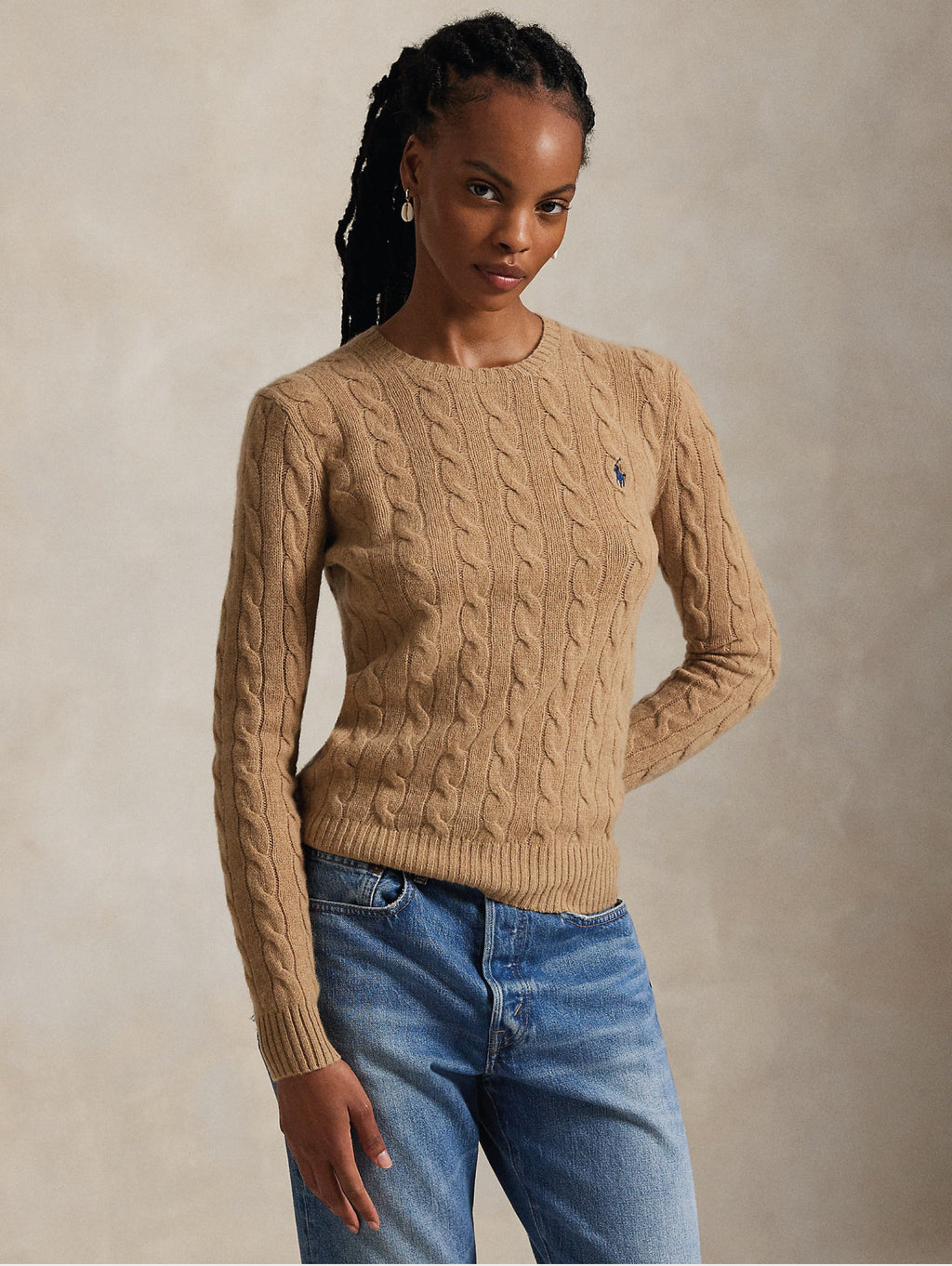 2026 New Arrival Maglia a Trecce in Misto Cashmere Cammello
