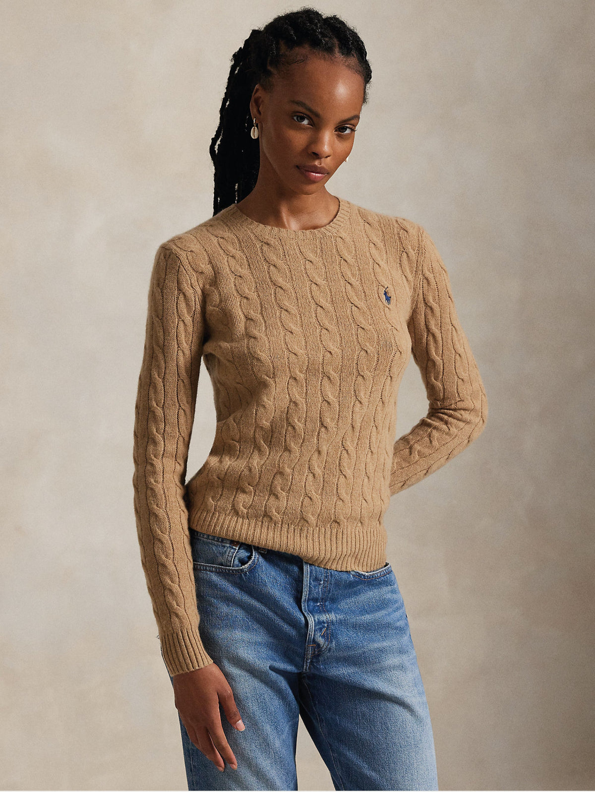 2026 New Arrival Maglia a Trecce in Misto Cashmere Cammello