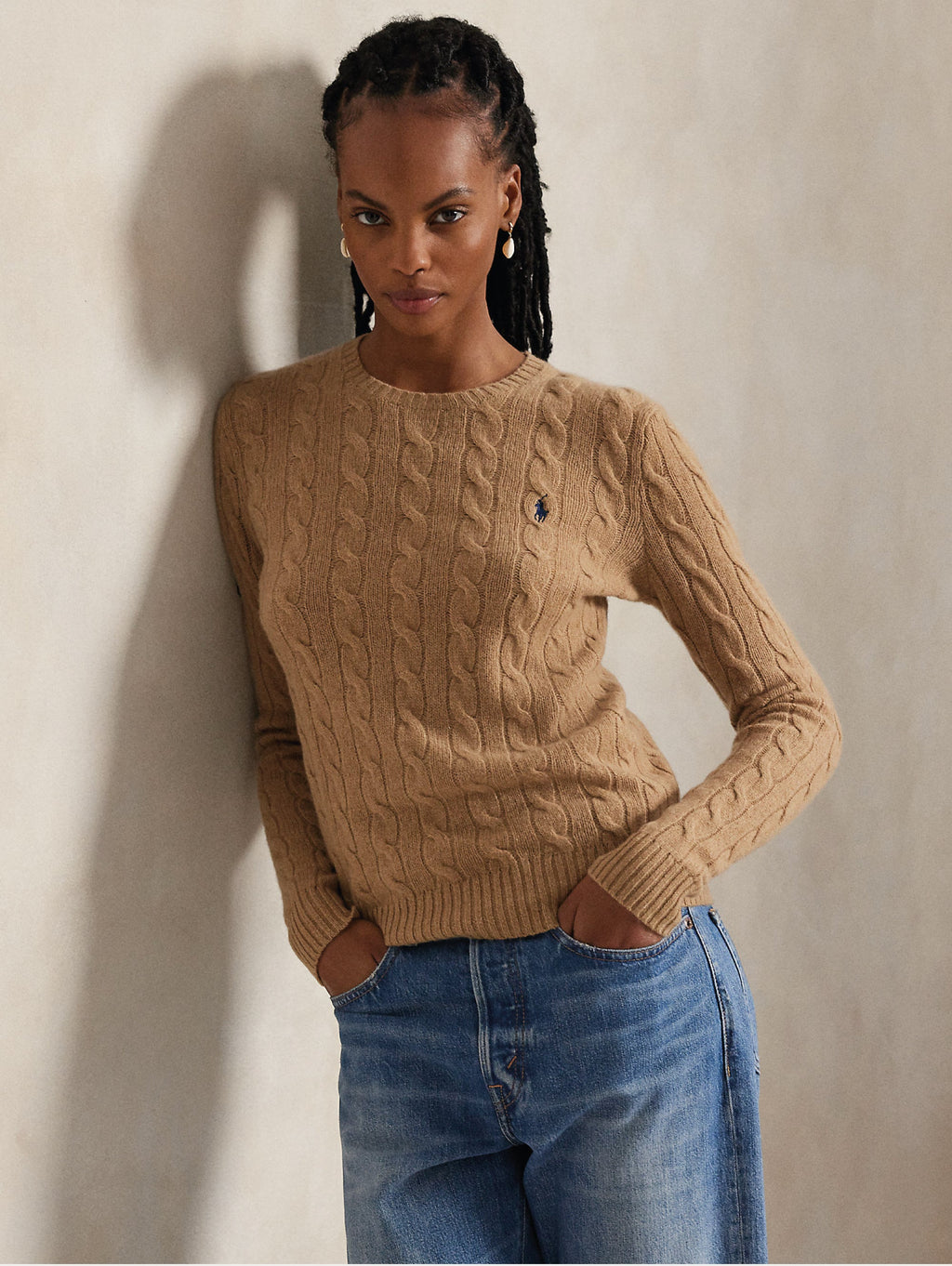 2026 New Arrival Maglia a Trecce in Misto Cashmere Cammello