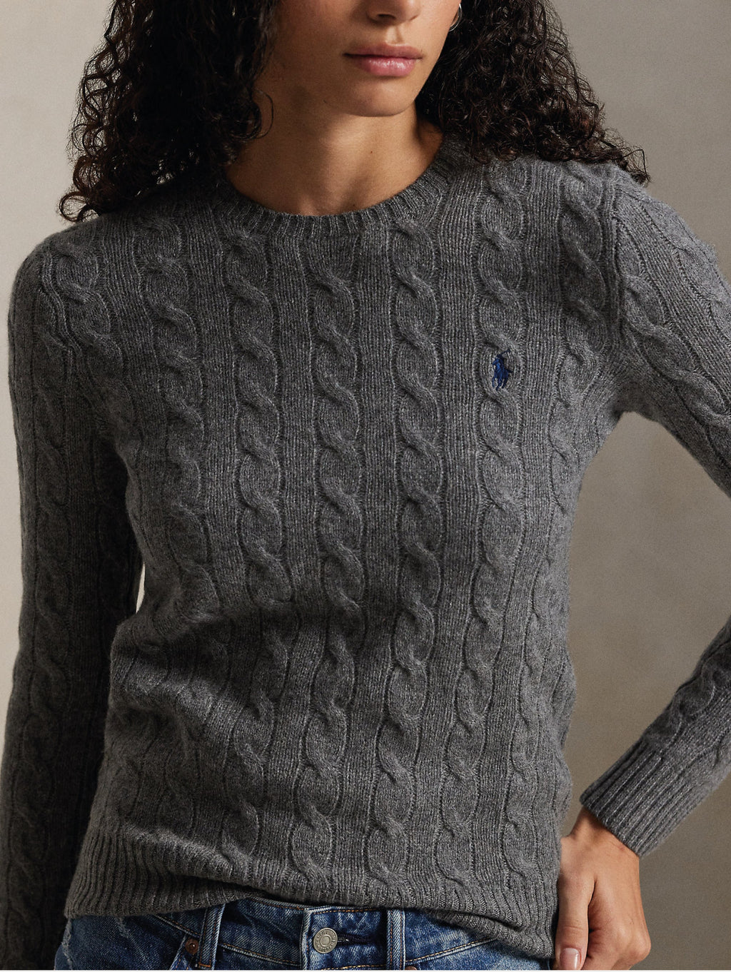 2026 New Arrival Maglia a Trecce in Misto Cashmere Grigio