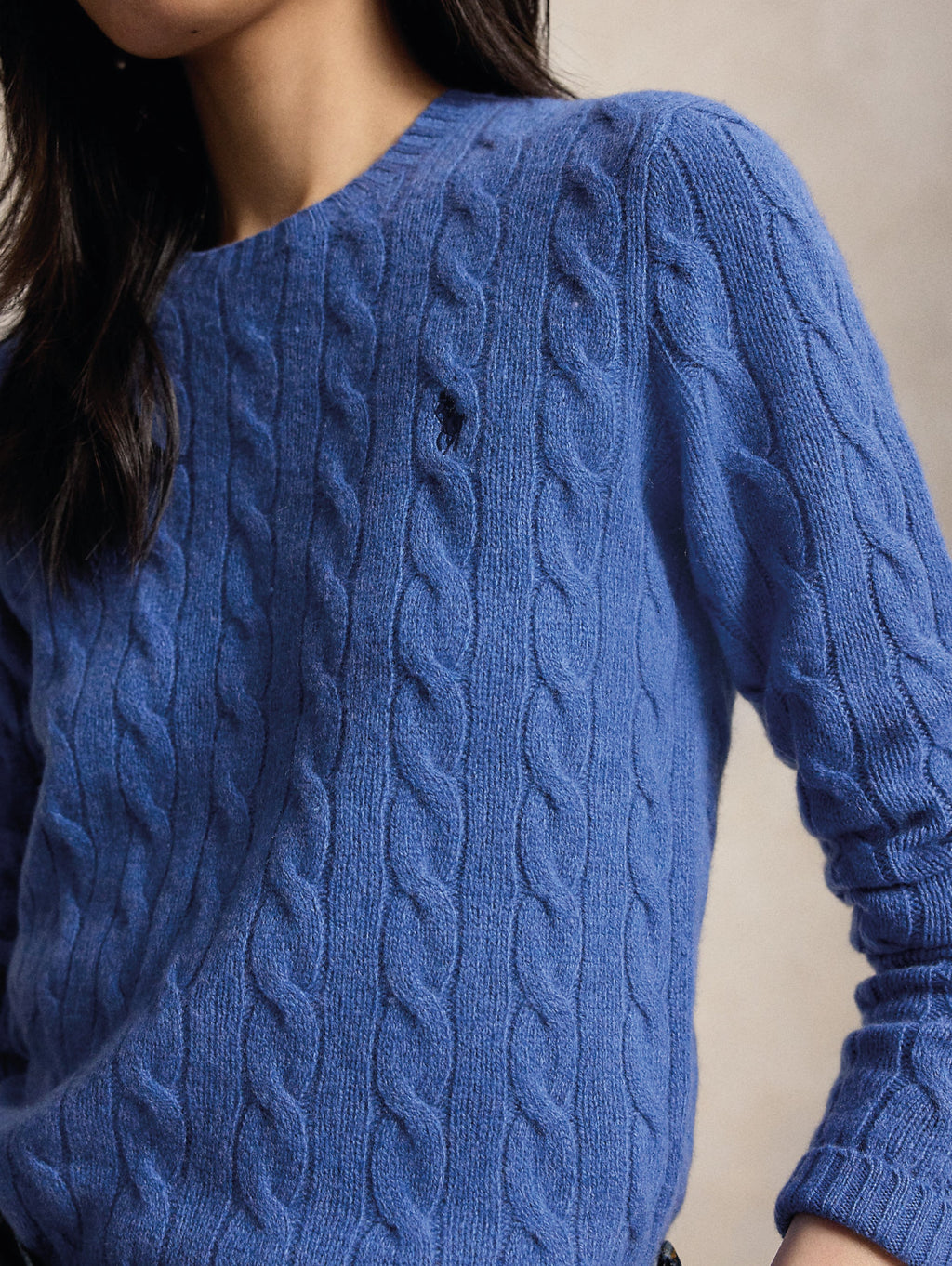 2026 New Arrival Maglia a Trecce in Misto Cashmere Cobalto