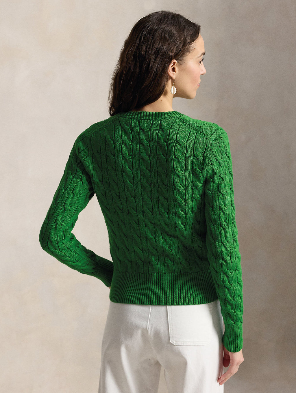 2026 New Arrival Cardigan in Cotone a Trecce Verde Fuji