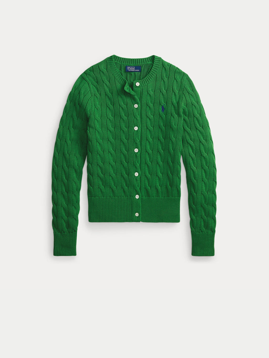 2026 New Arrival Cardigan in Cotone a Trecce Verde Fuji