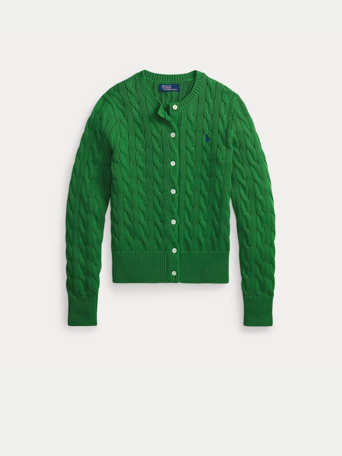 2026 New Arrival Cardigan in Cotone a Trecce Verde Fuji