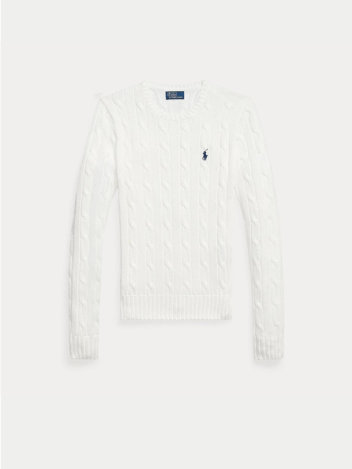 2026 New Arrival Maglia Girocollo in Cotone a Trecce Bianco