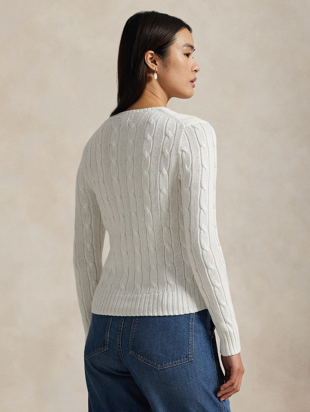2026 New Arrival Maglia Girocollo in Cotone a Trecce Bianco