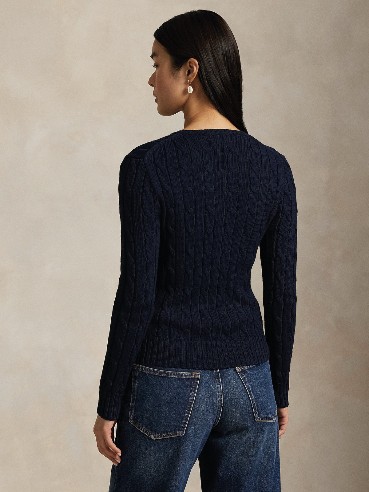 2026 New Arrival Maglia Girocollo in Cotone a Trecce Blu